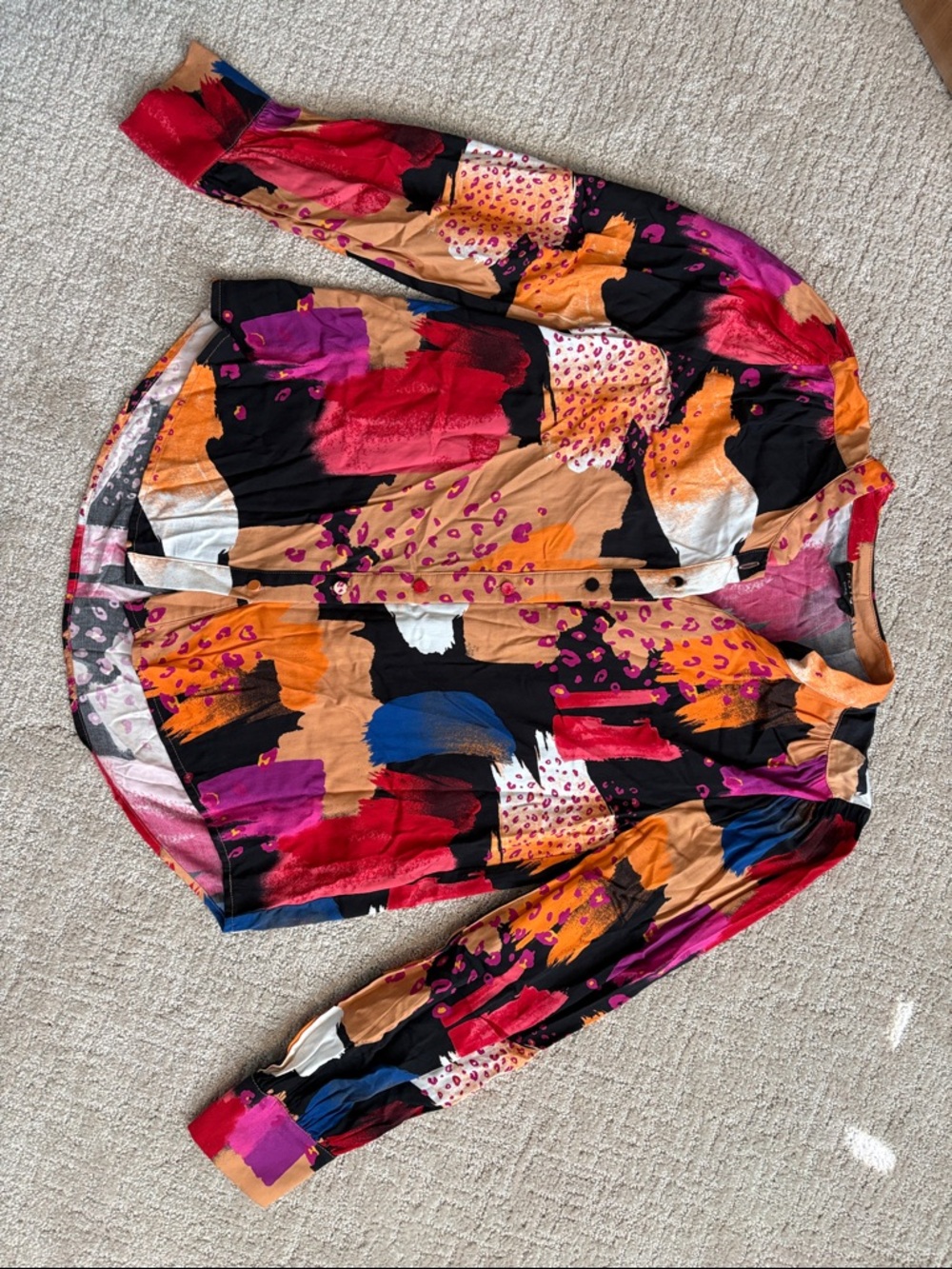 Fate Multicolor Abstract Brushstroke Button-Down Shirt